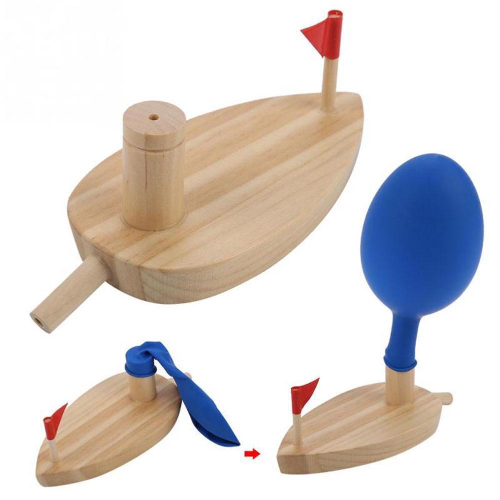 Bộ mô hình thuyền gỗ kèm bong bóng phong cách đồ chơi truyền thống dành cho các bé