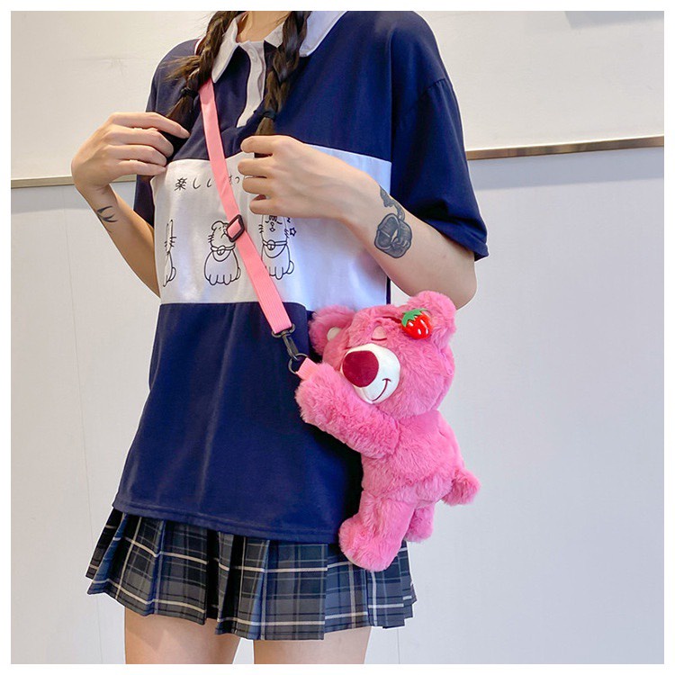 【Hàng giao ngay】Túi Đeo Chéo Hình Gấu Bông Màu Hồng Dễ Thương Cho Nữ FREE SHIP DC288