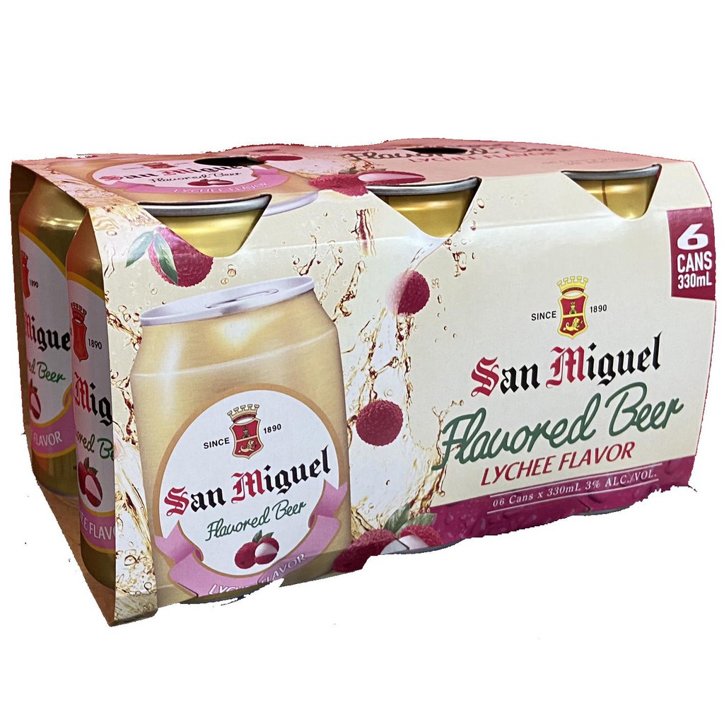 Thùng 24 lon bia San Miguel Trái Cây Vị Vải lon 330ml