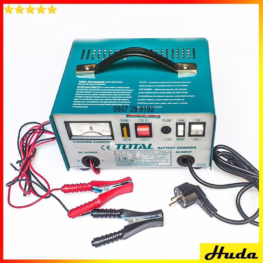 Máy sạc bình điện ắc qui Total TBC1601 uio