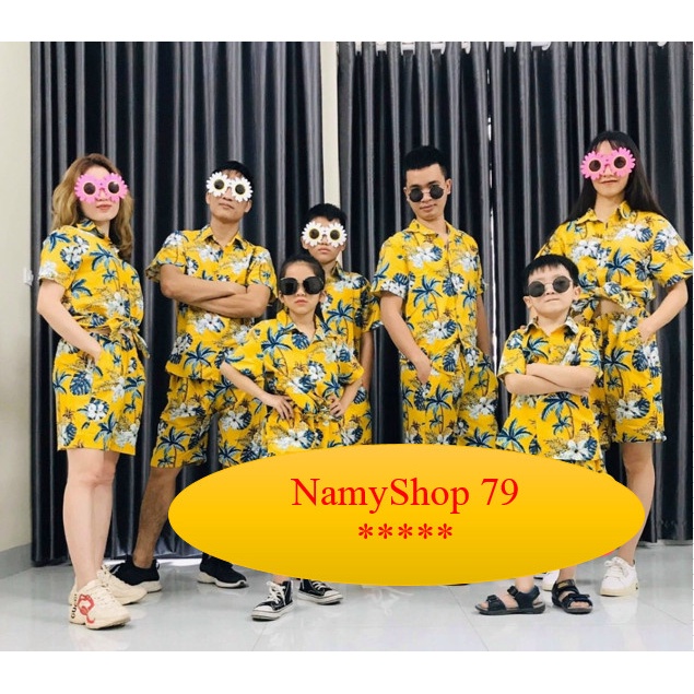 💎Sẵn hàng HCM💎 Quần áo đi biển, mẫu Hot bán chạy Hoa sứ vàng, vải kate Thái loại 1, Full size 8-120kg