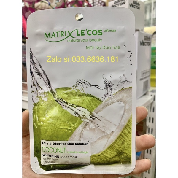 mặt nạ MATRIX tinh chất dừa tươi giúp giữ ẩm,trắng da và giúp làn da khoẻ