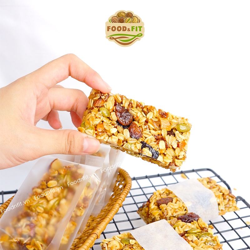 Thanh năng lượng ngũ cốc granola ăn kiêng không đường bánh hạt dinh dưỡng tiện lợi by Food&Fit