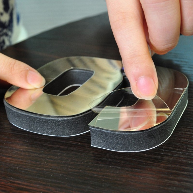 Đồng hồ 3D dán tường mắt kính sáng bóng tự làm thủ công