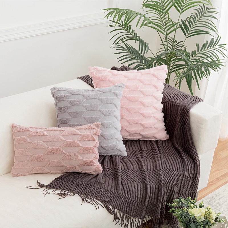 Vỏ gối hình vuông 30x50cm/45x45cm/50x50cm 10 màu trang trí phòng khách