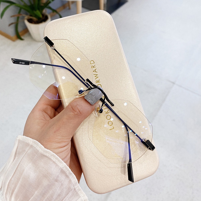 Khuyên Tai Kim Loại Không Viền Chống Ánh Sáng Xanh Phong Cách Hàn Quốc