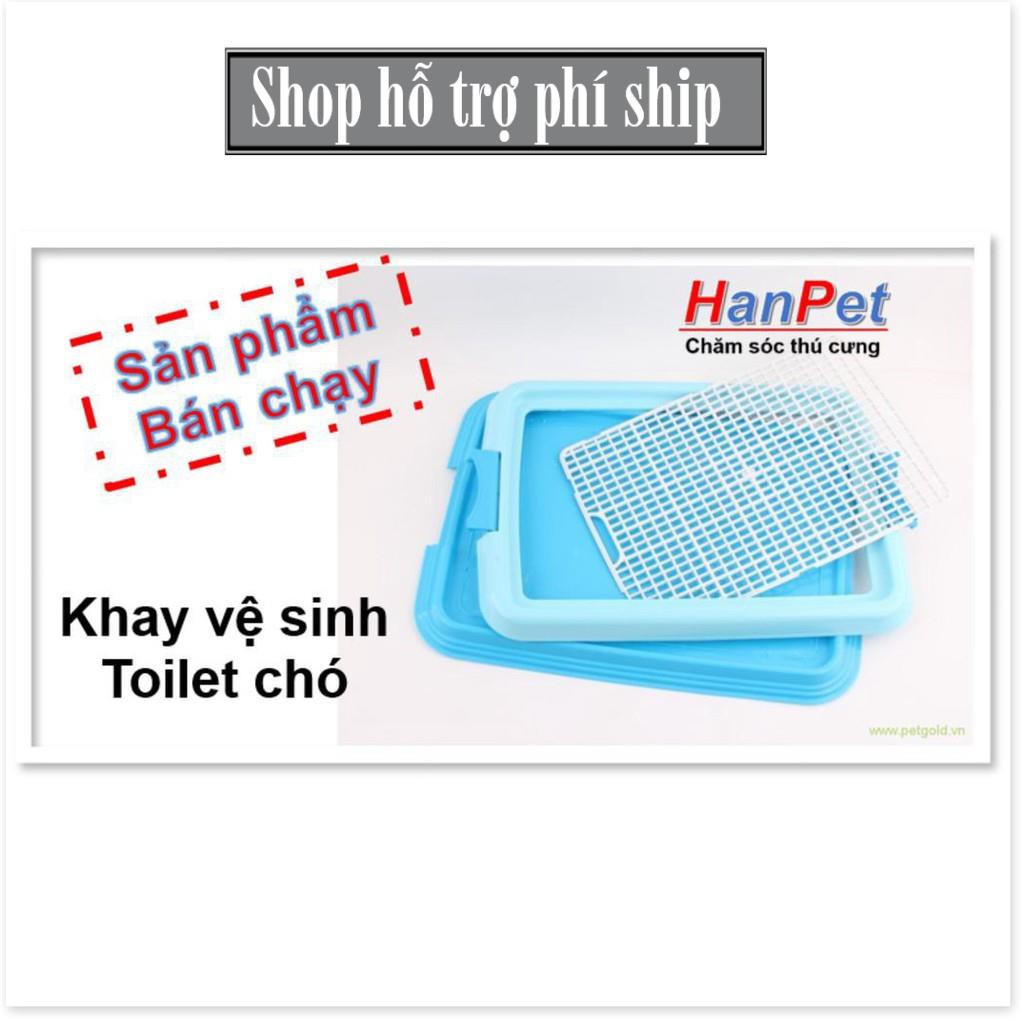 HN- Khay vệ sinh cho chó lớn và nhỏ (2 size màu ngẫu nhiên) - Tặng 3 tấm tã giấy -khay đi vệ sinh cho chó đực và chó cái