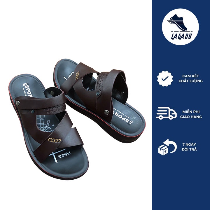 Dép Da Nam Cao Cấp Đẹp Quai Chéo Ngang Có Quai Hậu Thời Trang Niên Trẻ Trung - L8