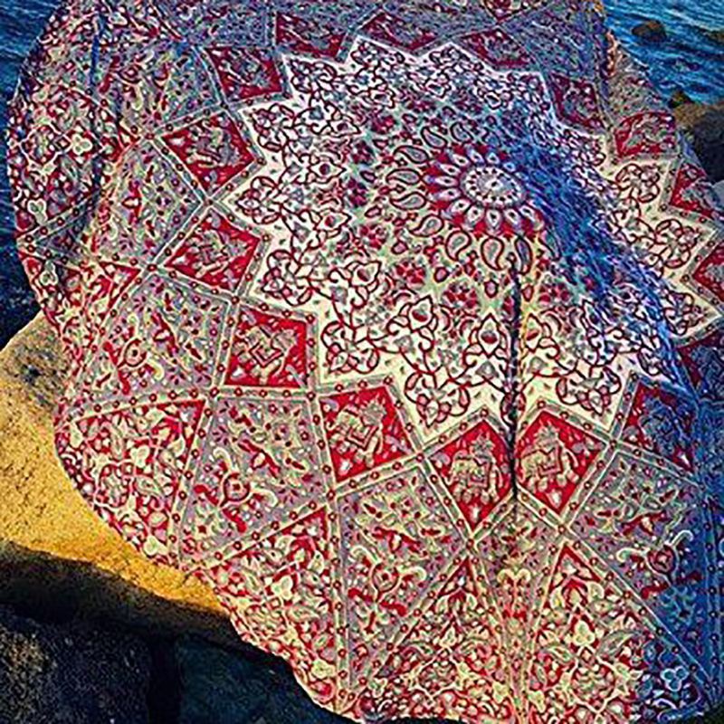 Round Totem Pattern Beach Towel Yoga Mat Chiffon Tablecloth