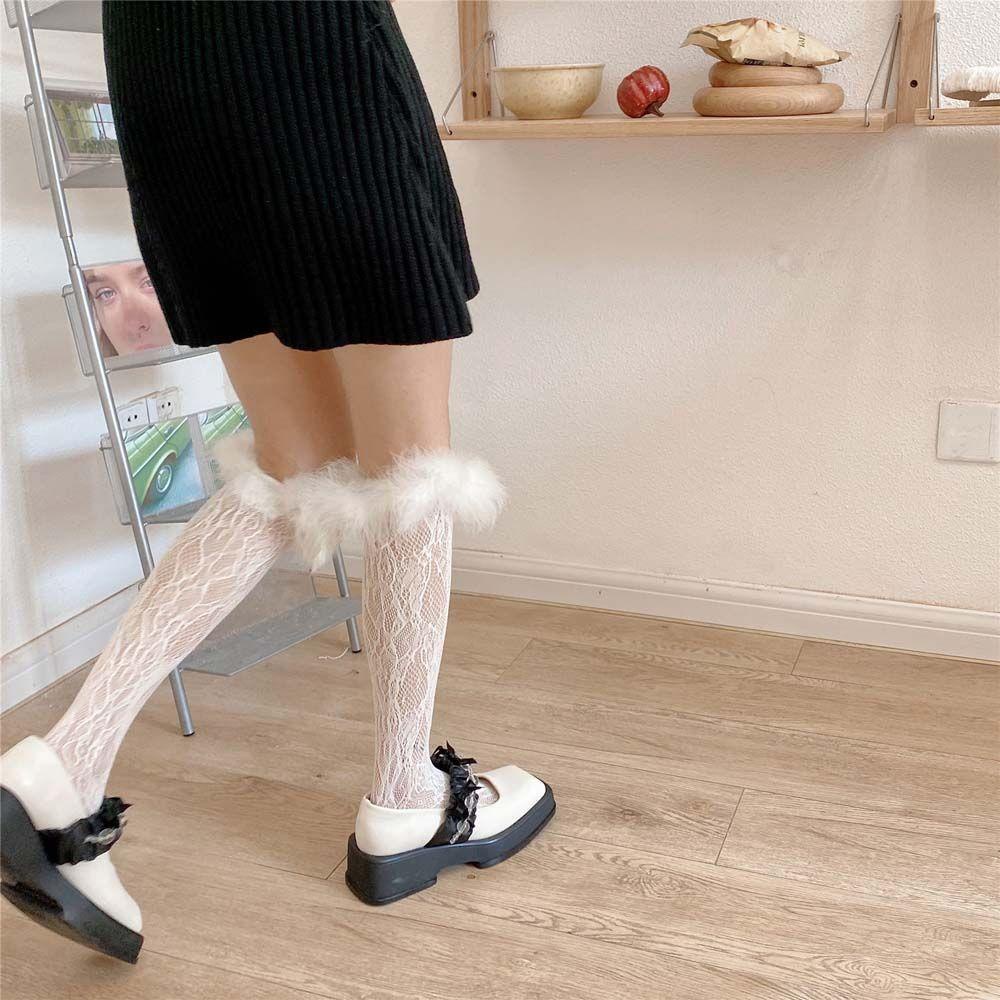 Vớ Lưới Phối Ren Hoa Mộc Lan Thời Trang Sáng Tạo