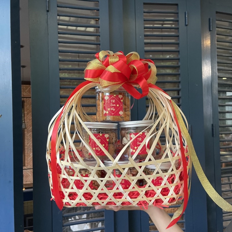 SET GIỎ QUÀ TẾT ĐAN TRE (Hạt Dinh Dưỡng) | BigBuy360 - bigbuy360.vn