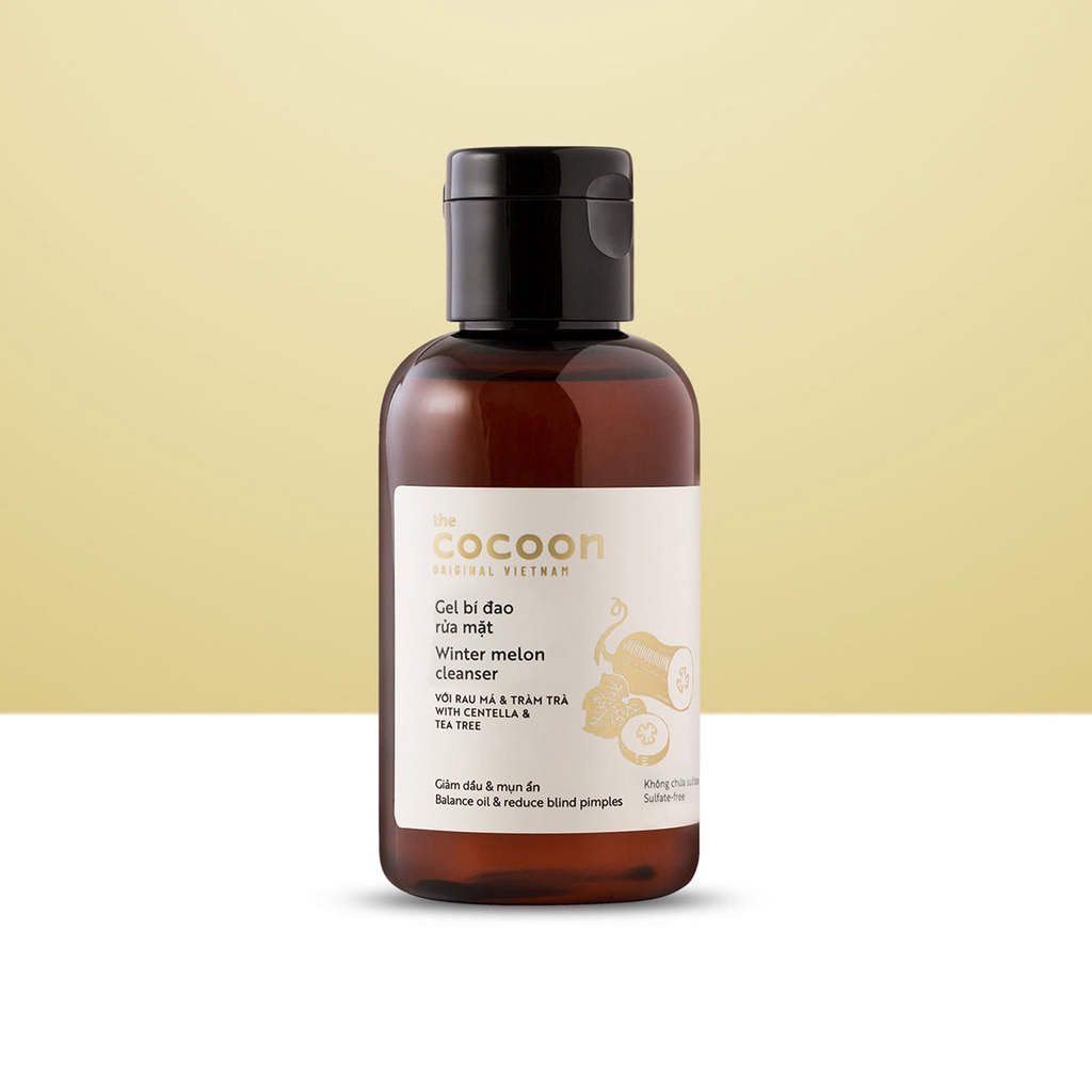 Sữa rửa mặt Cocoon 140ml: Gel Bí Đao, Gel hoa Hồng, Nghệ Hưng Yên