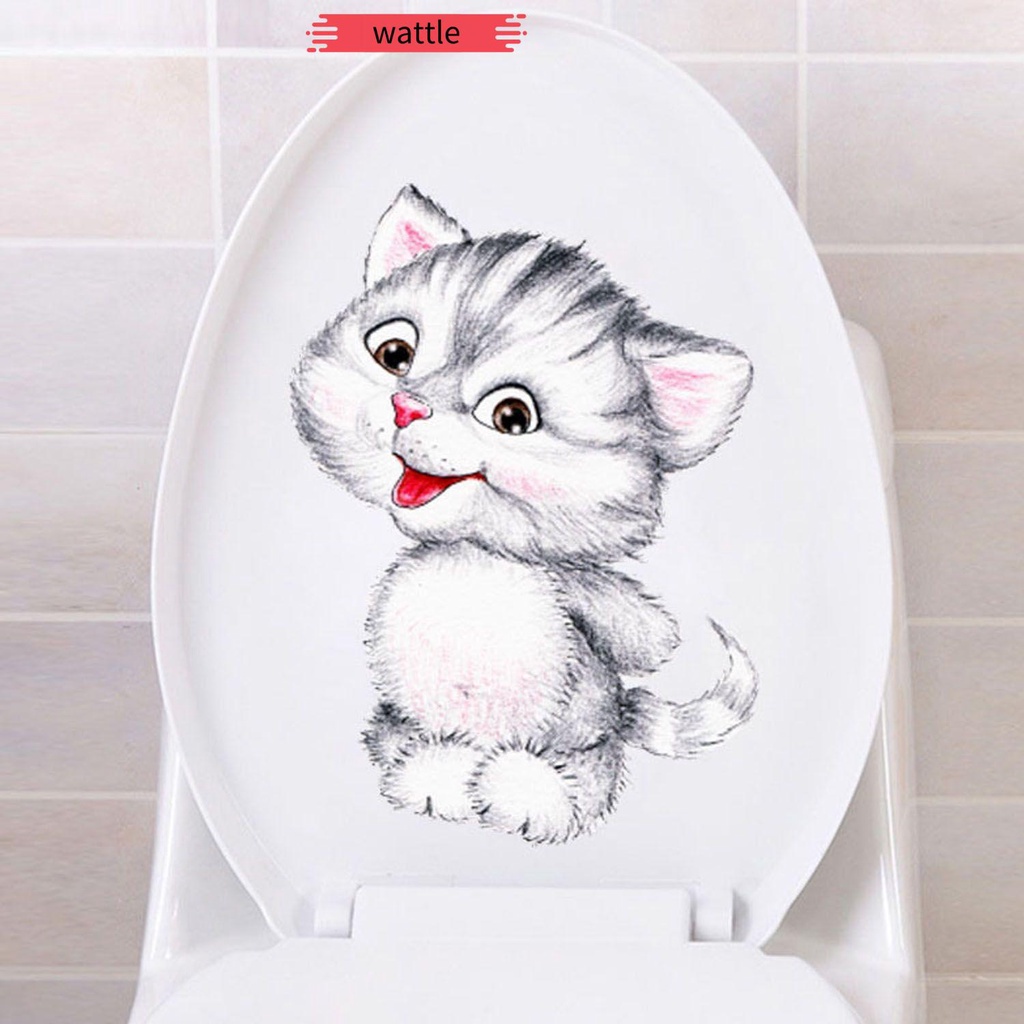 Decal dán tường Họa Tiết Mèo Hoạt Hình Dễ Thương Bắt Mắt