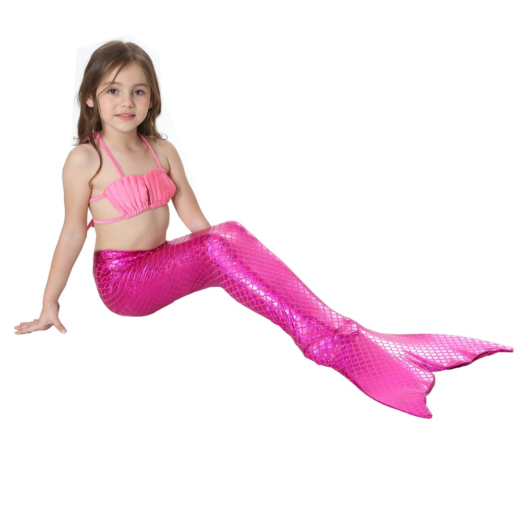 [GIÁ HỦY DIỆT] bán buôn quần áo tắm nàng tiên cá cho bé gái từ 4 đến 10 tuổi màu hồng  E89