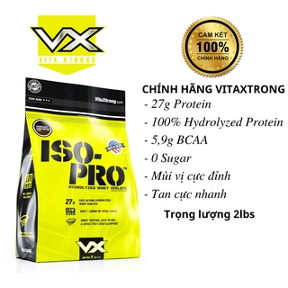 Iso Pro 2lbs Whey hydrolyzed isolate VitaXtrong Sữa tăng cơ hấp thu nhanh túi nhỏ