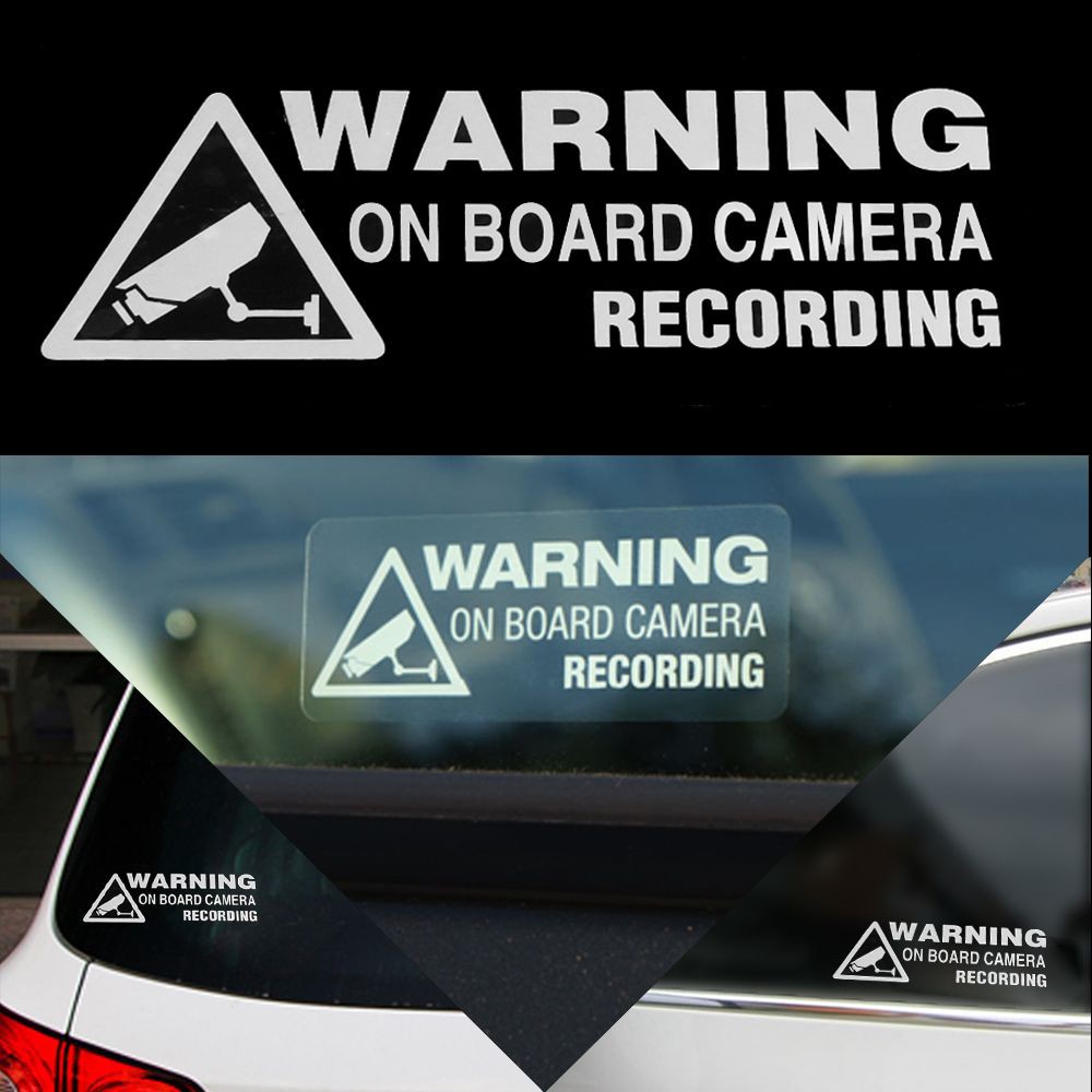 MYRON New Car Sticker Decor Vinyl Warning On Board Camera Recording Window Gift  Truck Hot Auto