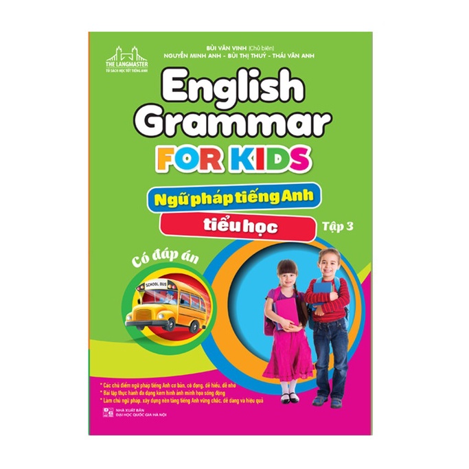 Sách Combo English Grammar For Kids - Ngữ Pháp Tiếng Anh Tiểu Học - Tập 1 +Tập 2 + tập 3 (Có Đáp Án)