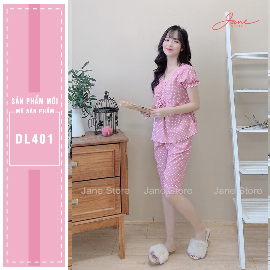 [Mã WAPUSH hoàn 12% xu đơn 99k] Bộ đũi lửng chấm bi JANE màu hồng DL401 | BigBuy360 - bigbuy360.vn