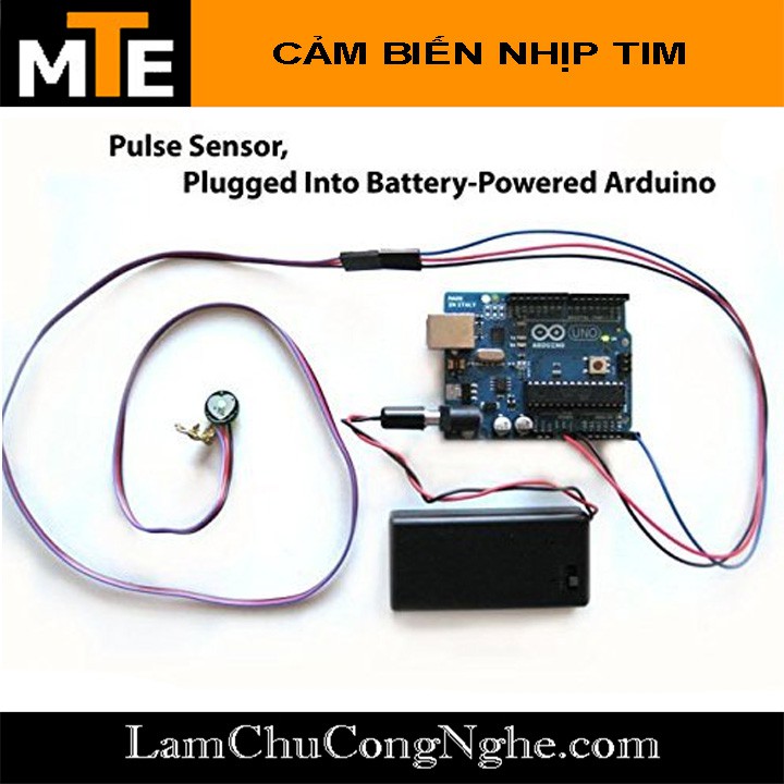 Mạch cảm biến nhịp tim Pulse sensor kèm phụ kiện - Module Arduino