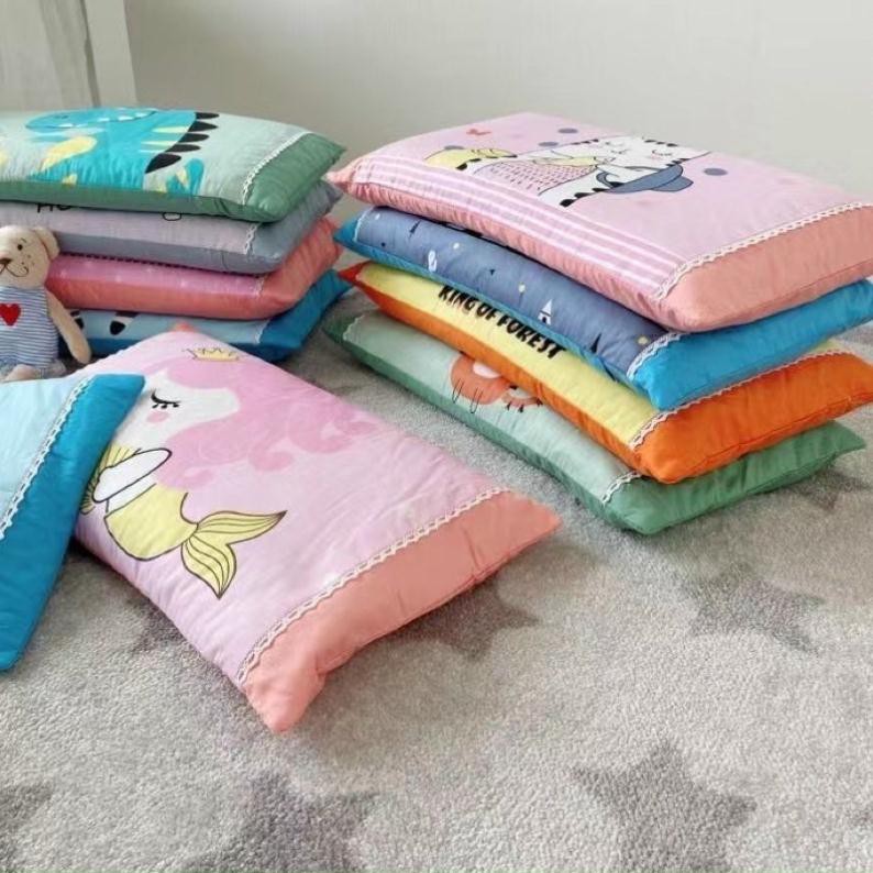 Gối trẻ em cotton 100% lõi bông cho bé size 30x50cm(VIỀN REN)