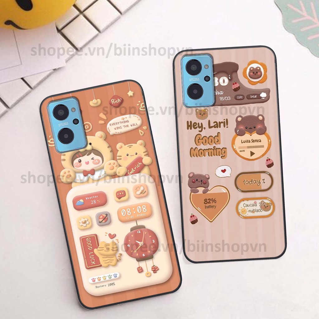 Ốp Realme 9i in 3D icon gấu nổi siêu xinh, siêu đáng yêu, cá tính phong cách