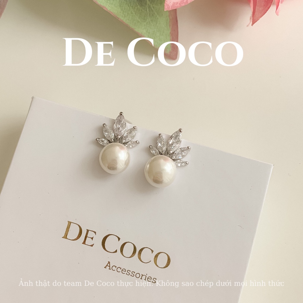 Bông tai nữ đính hạt trai Glare decoco.accessories