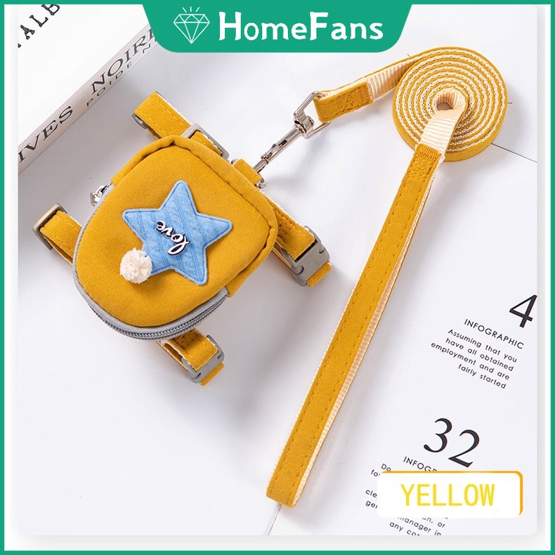 [HF] Dây Dắt Thú Cưng Đi Dạo Kèm Dây Dắt Màu Xanh Dương / Hồng / Xám / Vàng