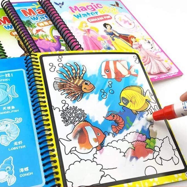 Đồ chơi sách tô màu thần kỳ tự xóa sau 10 phút- dùng được nhiều lần