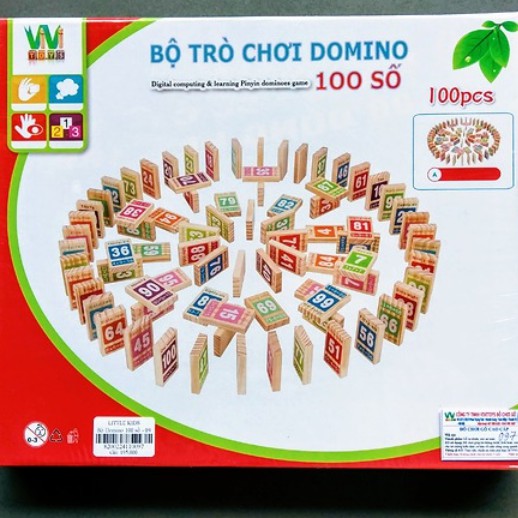 Bộ Trò Chơi Domino 100 Số Bằng Gỗ