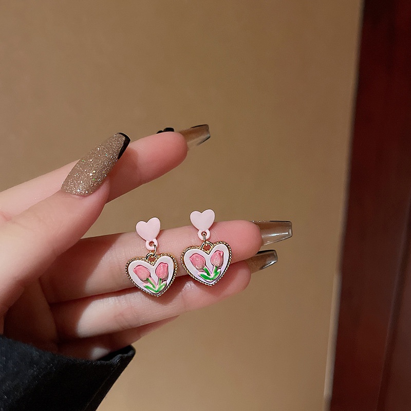 Bông Tai Mạ Bạc 925 Hình Hoa Tulip Phong Cách Mới Thời Trang Xuân Hè 2022