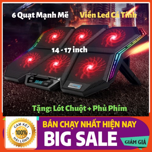 Đế Tản Nhiệt Laptop Cao Cấp Có Led Cực Mát Dành Cho Máy Từ 12 inch, 14 inch, 15.6 inch, 17.6 inch