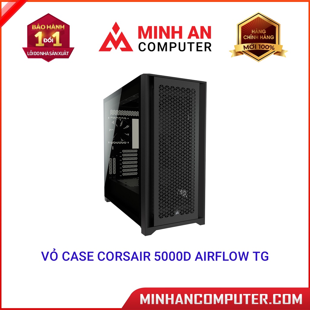 Vỏ case Corsair 5000D Airflow TG White Hàng chính hãng