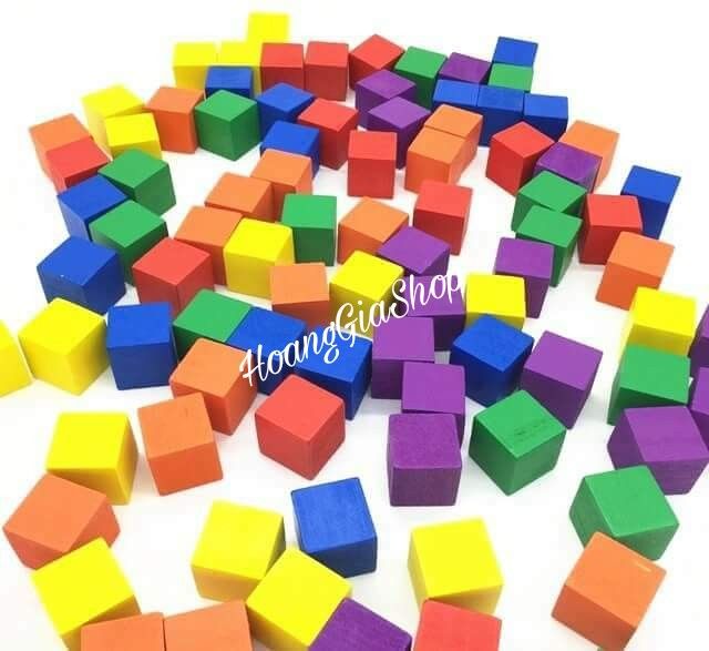 100 Khối gỗ vuông - Khối gỗ lập phương (cube) - loại 2.5cm