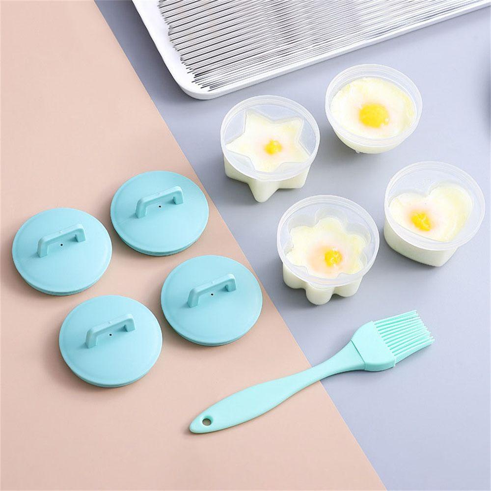 LEISURE Set 4 Khuôn Hấp Trứng Kèm Nắp Đậy Tiện Lợi
