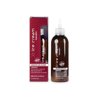 Tinh chất phục hồi tóc hư tổn cấp tốc Inebrya Ice Cream Keratin Oil Elixir 200ml, hàng chính hãng Ý