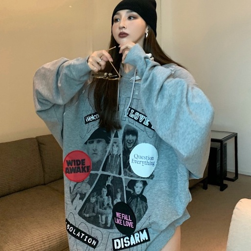 Áo Hoodie Form Rộng Thời Trang Năng Động Cho Nữ