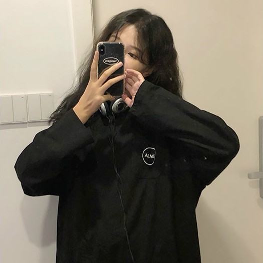 Áo thun dài tay có túi  ALNE  phông Unisex nam nữ tee oversize form rộng pull Ulzzang Streetwear thu đông vải mềm