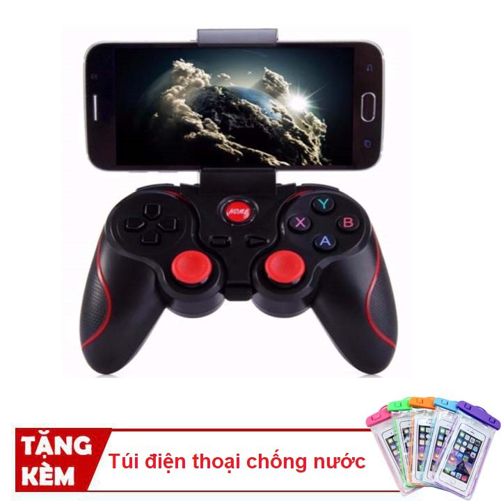 FREESHIP Tay cầm chơi game bluetooth kèm giá đỡ T3/X3