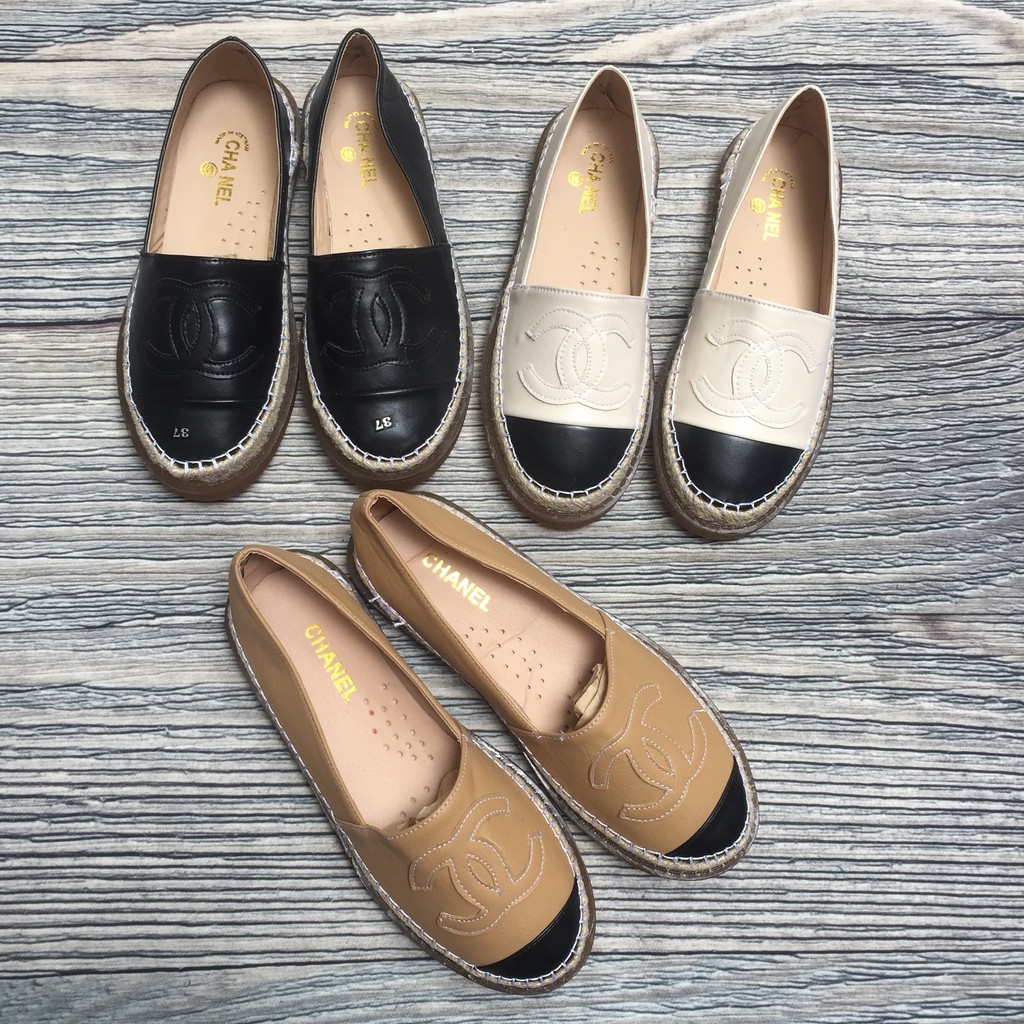 Giày Lười Nữ, Slip on da đế cói Mẫu Quốc Dân Tổ Kiến Vàng L009 | BigBuy360 - bigbuy360.vn