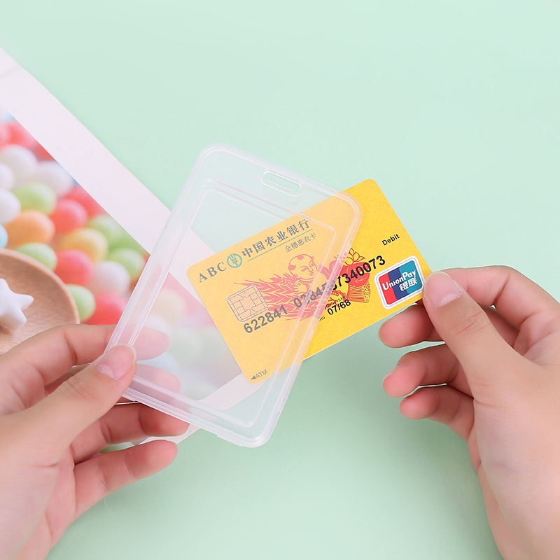 Dây đeo thẻ, bảng tiên nhân viên, học sinh, sinh viên loại thẻ dọc, màu trong suốt