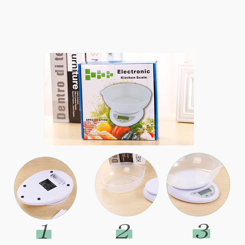 (hàng hót)Cân Tiểu Ly 5 Kg Electronic Kitchen Scale – cân thực phẩm gia vị nhà bếp tiện dụng