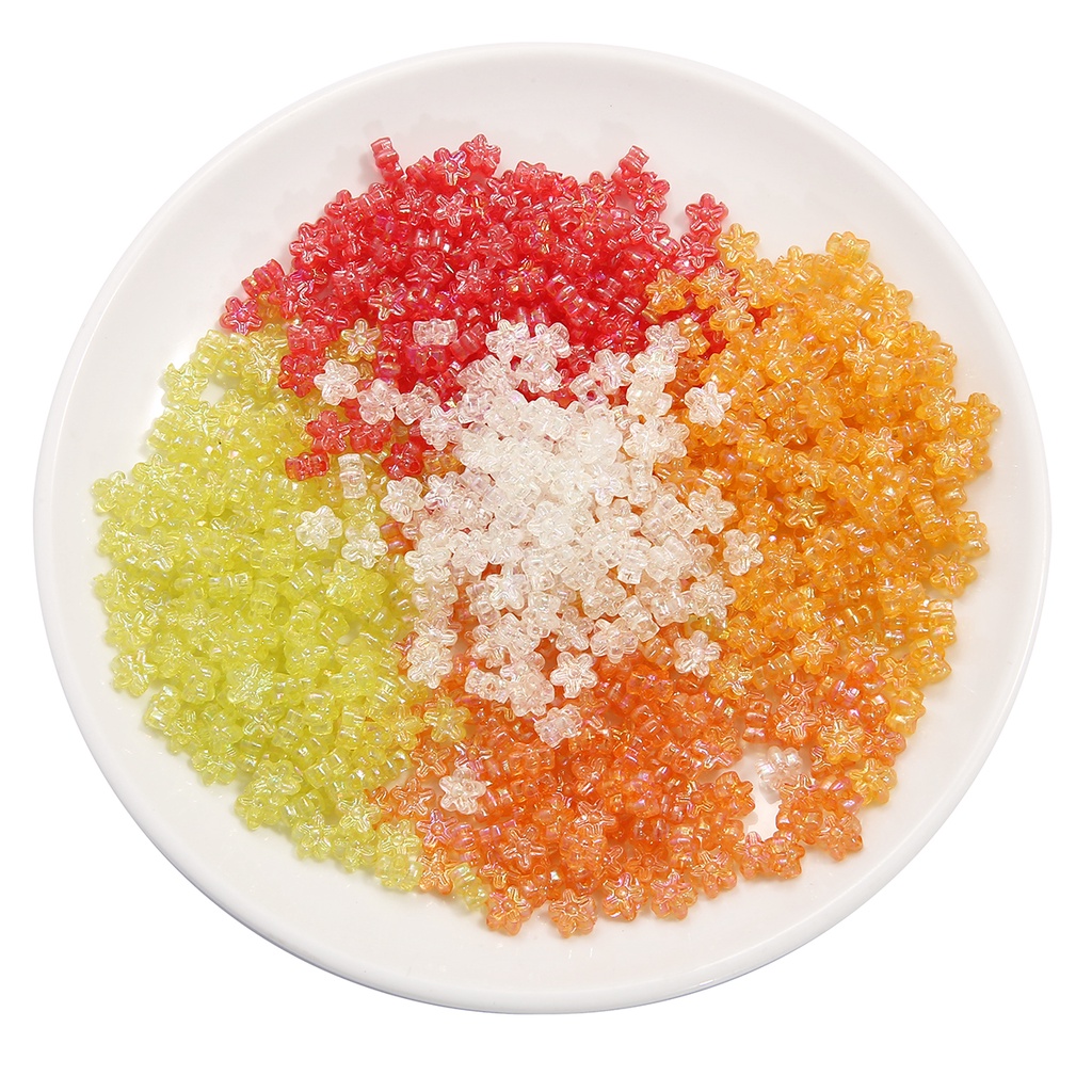 Hạt Xỏ Vòng Đeo Tay Hoa Nhỏ Bằng Acrylic Nhiều Màu Sắc DIY