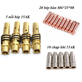Combo phụ kiện súng hàn mig/mag 15AK M6x25x0.8, 0.9,1.0mm - Phụ kiện hàn mig