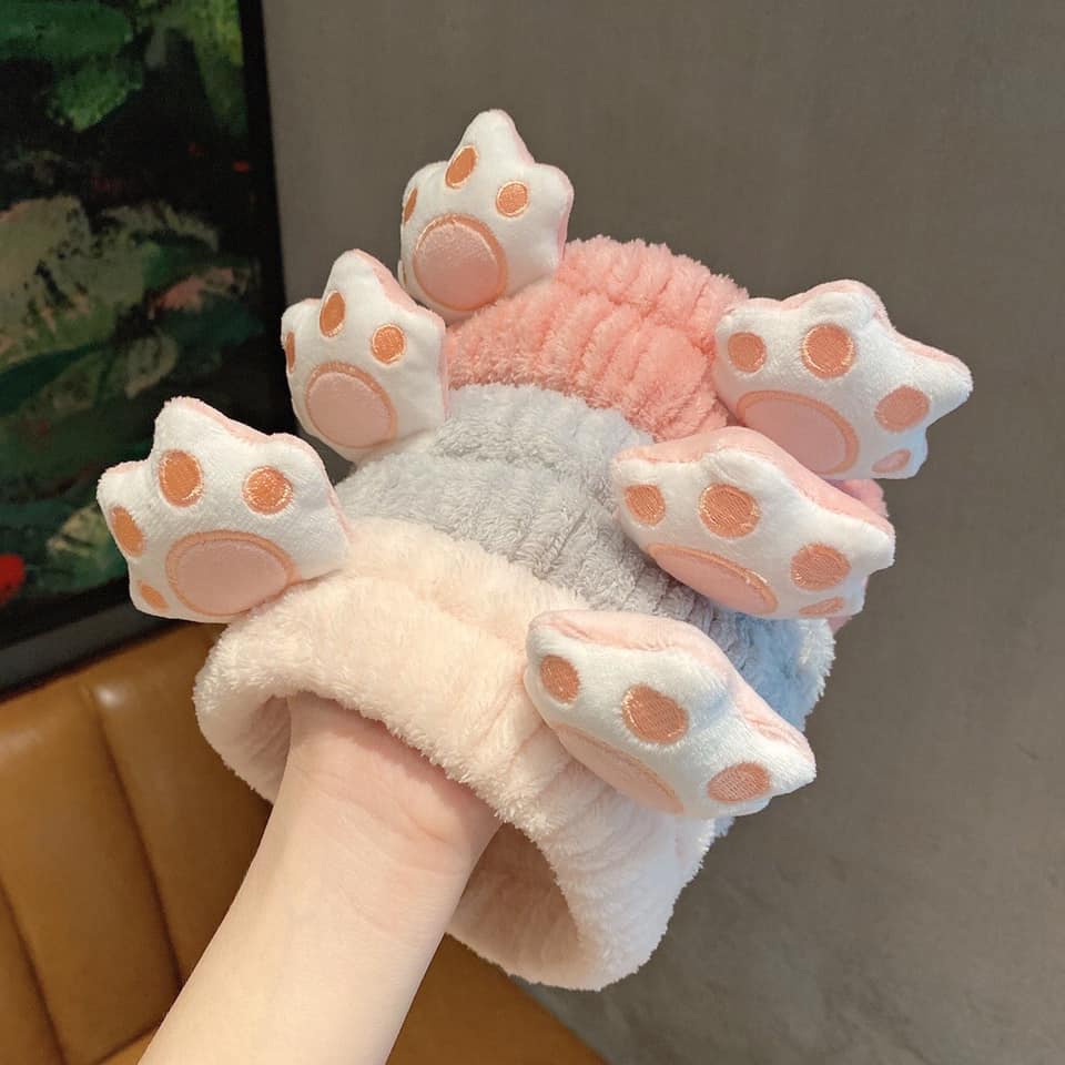 Băng đô trang điểm bàn chân mèo cute phong cách Hàn Quốc cao cấp dành cho nữ