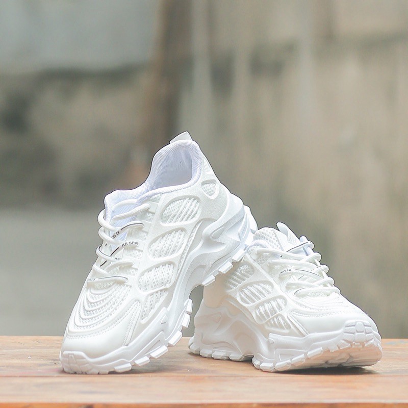 Giày Thể Thao Nam Cao Cấp ⚡️𝐂𝐇𝐈́𝐍𝐇 𝐇𝐀̃𝐍𝐆⚡️ Trung Hương Fashion Sport  White B76
