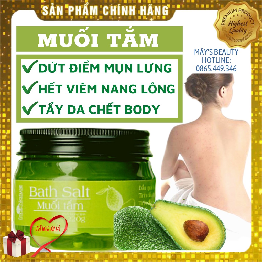 Muối Tắm I’M Nature 💚FREESHIP💚 Muối Tắm Mụn Lưng Viêm Nang Lông Tẩy Da Chết, Tinh Chất Thảo Mộc Tự Nhiên 220G