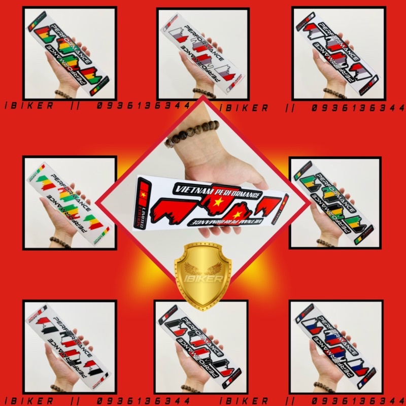 Tem decal logo sticker Việt Nam Performance Limited Edition cao cấp decal chính hãng