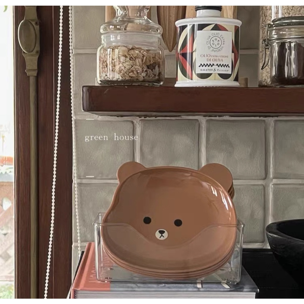 Đĩa Đựng Đồ Ăn Vặt Hình Gấu Hoạt Hình Để Bàn Siêu Dễ Thương