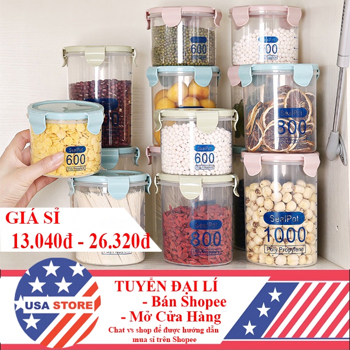 Hộp Nhựa G1 Tròn - Đựng Thực Phẩm Khô - Ngũ Cốc - Chia Vạch Chia Định Mức - Nắp Hít Chân Không