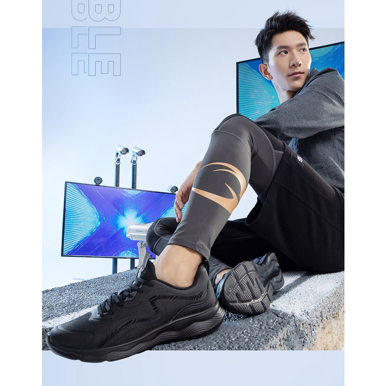 Giày thể thao da Xtep siêu nhẹ thoáng khí chống mòn thời trang cho nam